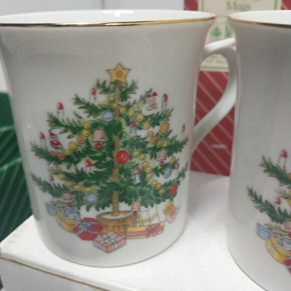 Vintage Macy's All the Trimmings Christmas Tree Mug 1985 J7483 R H Macy 3 Mugs. - Picture 2 of 11